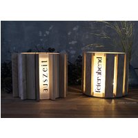 Landhaus Deko, Windlicht, Tischleuchte, Laterne Aus Eichenholz, Dekolampe, Auszeit - Oder Feierabend Kleines Geschenk von AtelierKeimzelle