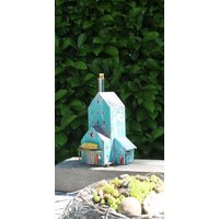Maritime Deko - Holzhaus Surf in Vase Organizer Stifthalter Ordnungshalter Shabby Altholz 26cm Höhe Atelier Keimzelle von AtelierKeimzelle