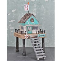 Martime Dekoration - Strandhaus Stelzenhaus Life Guard Station Holzhaus Holzdeko Einzelstück Handgearbeitet Atelier Keimzelle von AtelierKeimzelle