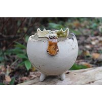 Pflanzkugel Elch, Herbst, Winter, Wald, Gartenkeramik Pflanzkugel Elch, Herbst, Winter, Wald, Gartenkeramik von AtelierKeramixx