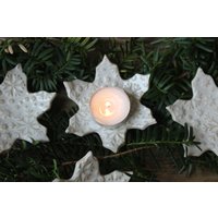 Teelichthalter in Form Einer Schneeflocke, Winterdekoration von AtelierKeramixx