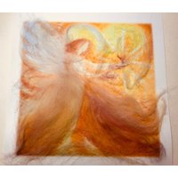 Es Werde Licht, Engel Bild, Papier Inklusive Passepartout 23 X cm, 9" Ohne Rahmen, Waldorf Inspirierte Handarbeit Mit Wolle Und Seide Es Werde Licht, Engel Bild, Papier Inklusive Passepartout 23 X cm, 9" Ohne Rahmen, Waldorf Inspirierte Handarbeit Mit Wolle Und Seide von AtelierKidsGifts