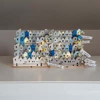 Bunte Kleine Häuser | Minihäuschen Set Miniatur Lichthäuser Minidorf Stadt Raysin Geschenkset Einzug |Geburtstag von AtelierLorenz