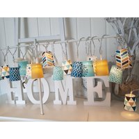 20Er Led-Lichterkette-Türkis-Senf Mit 6/18H Timerfunktion-Batteriebetrieb von AtelierLumiereDesign