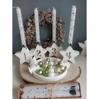 Adventskranz-Kerzenhalter-Dekosterne-Adventskranz-Geschenkset/Mitbringsel von AtelierLumiereDesign