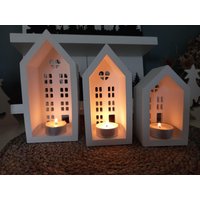 Lichthäuser-Herzfenstergeschenksetmitbringselweihnachtsdeko von AtelierLumiereDesign