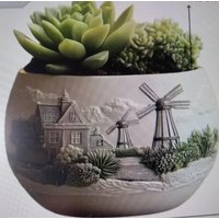 Raysin Kerzenhalter Mit Windmühlen, Sukkulenten-Blumentopf, Geschenkset, Gastgeschenk, Mitbringsel von AtelierLumiereDesign