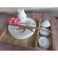 Teelichthalter Mit Bärchen -Geschenkset/Du Bist Unentbährlich von AtelierLumiereDesign