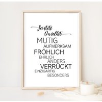 Poster Spruch - Sei Stets Du Selbst von AtelierManuAcikgoez