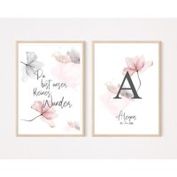 Poster Spruch Set - Du Bist Unser Kleines Wunder Und Buchstabe Posterdruck, Druck Kinderzimmer, Spaß, Bild Kinder von AtelierManuAcikgoez