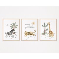 Wandbilder Kinderzimmer - Boho Dschungel , Personalisiertes Poster, Sei Frei Frech Und Wunderbar von AtelierManuAcikgoez