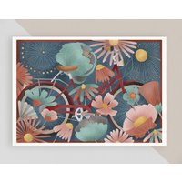Blumen Bike Poster Blumen Bike Poster von AtelierMinuitParis