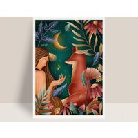 Foxy Moon Poster Foxy Moon Poster von AtelierMinuitParis