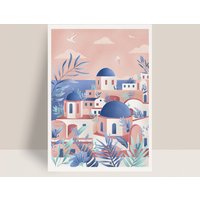 Poster Santorini Poster Santorini von AtelierMinuitParis