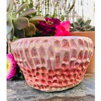 Keramik Schale in Perl Rosa Mit Muster von AtelierRosita