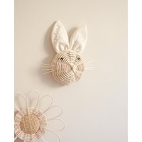 Personalisierte Trophäe Aus Ecrufarbenem Rattan-Kaninchen Mit Gesticktem Vornamen Dekoration Für Das Kinderzimmer Personalisierte Trophäe Aus Ecrufarbenem Rattan-Kaninchen Mit Gesticktem Vornamen Dekoration Für Das Kinderzimmer von AtelierSolelh