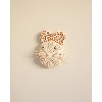 Rattan-Maus-Trophäe Mit Leopardenmuster Wanddekoration Für Kinder - Und Babyzimmer von AtelierSolelh