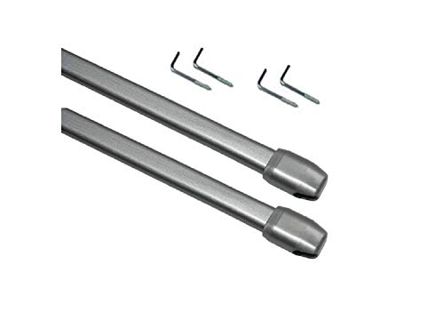 ATELIERS 28 Tringles de vitrage Extensibles - Plate/Ovale - Métal - Lot de 2 50 x 80 cm Gris von Ateliers28
