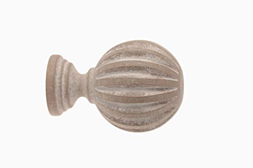Charme Bois Ceruse | Ø28 | 1 Embout Sphère Plissée | Caramel Cérusé von Ateliers28