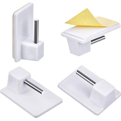 Ateliers28 Metall, 100% Haken-Set, Packung mit 20 selbstklebenden Haken für Vorhangstangen Weiß von Ateliers28