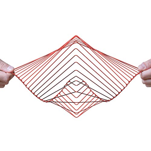 Atellani Square Wave | Der Faszinierende Kinetische Windspiel | Handgefertigt in Italien | Perpetuum Mobile Kunst | Magisches Beruhigendes Kunstwerkt von Ivan Black (Rot) von Atellani