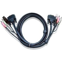 ATEN KVM Anschlusskabel [1x DVI-Stecker 18+5pol., USB 2.0 Stecker A, Klinkenstecker 3.5 mm, Klinkens von Aten