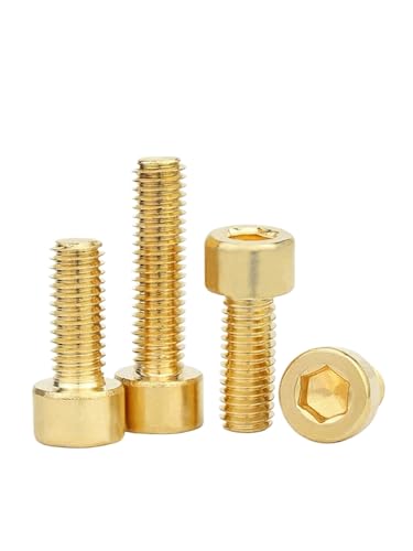 10 Stück Kupferschrauben Innensechskantschrauben (Gold, M6x50) von Ateohwo
