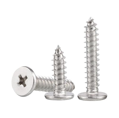 20 Stück Flachkopf-Kreuzschlitz-Blechschrauben (Silber, 20Pcs-M3x16 mm) von Ateohwo