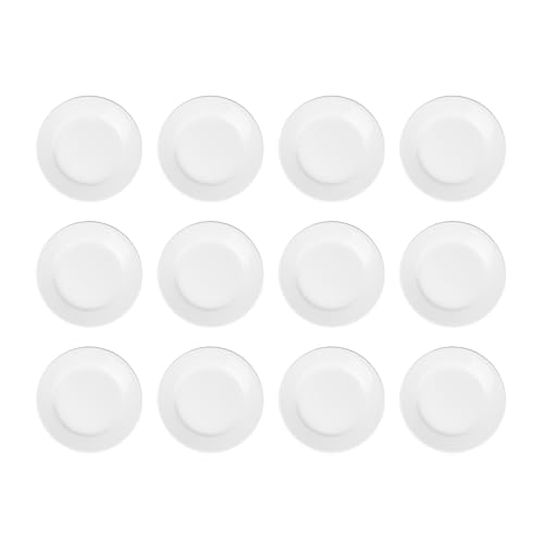 Olympia Athena Teller mit breitem Rand, 202 mm (20,3 cm), weißes Porzellan, Speiseteller-Set, Restaurantgeschirr, Essgeschirr – mikrowellen-, ofen- und spülmaschinenfest, CC207 von Olympia