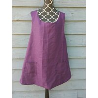 Lila Plus Size Schürze Leinen Mit Baumwollfutter Und Taschen Unikat Black Friday Sale von AthenasWardrobe