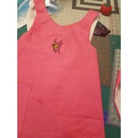 Verkauf Rosa Schmetterling Pinafore Reine Leinen Schürze Mit Futter Und Eine Tasche Von Einer Art 1 Seite Sofort Lieferbar von AthenasWardrobe