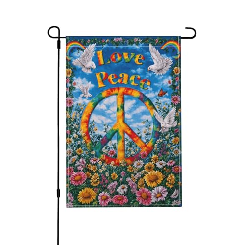 Batik-Gartenflagge, doppelseitig, 30,5 x 45,7 cm, Außendekoration, Jute, saisonale Hofflagge für den Außenbereich, Zuhause, Urlaub von Athjunss