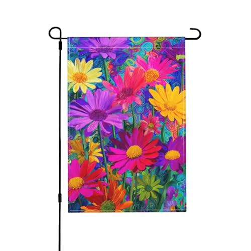 Bunte Blumen Gartenflagge, doppelseitig, 30,5 x 45,7 cm, Außendekoration, Jute, saisonale Hofflagge für den Außenbereich, Zuhause, Urlaub Bunte Blumen Gartenflagge, doppelseitig, 30,5 x 45,7 cm, Außendekoration, Jute, saisonale Hofflagge für den Außenbereich, Zuhause, Urlaub von Athjunss