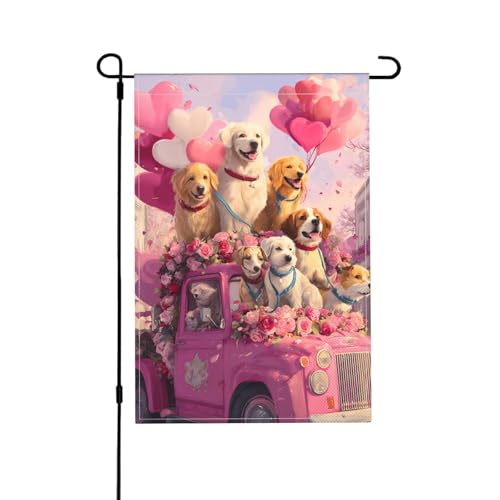 Gartenflagge mit Herzmotiv, doppelseitig, 30,5 x 45,7 cm, Außendekoration, Jute, saisonale Hofflagge für den Außenbereich, Zuhause, Urlaub von Athjunss