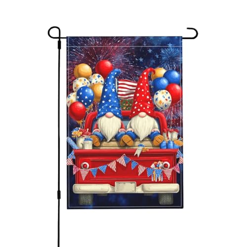 Gartenzwerg, doppelseitig, 30,5 x 45,7 cm, Außendekoration, Jute, saisonale Hofflagge für den Außenbereich, Zuhause, Urlaub von Athjunss