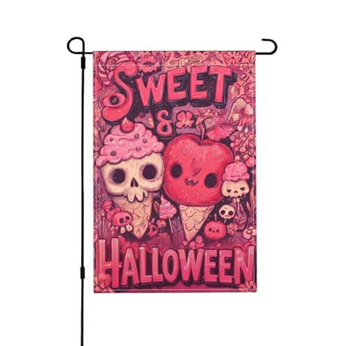 Halloween-Gartenflagge, doppelseitig, 30,5 x 45,7 cm, Außendekoration, Jute, saisonale Hofflagge für den Außenbereich, Zuhause, Urlaub von Athjunss