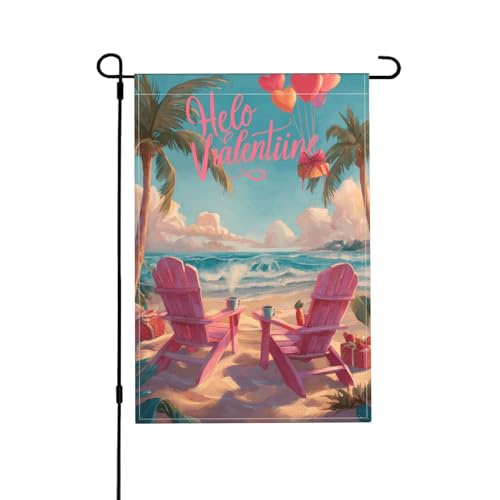 Hello Beach Gartenflagge, doppelseitig, 30,5 x 45,7 cm, Außendekoration, Jute, saisonale Hofflagge für den Außenbereich, Zuhause, Urlaub von Athjunss