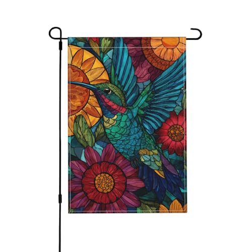 Kolibri-Gartenflagge, doppelseitig, 30,5 x 45,7 cm, Außendekoration, Jute, saisonale Hofflagge für den Außenbereich, Zuhause, Urlaub von Athjunss