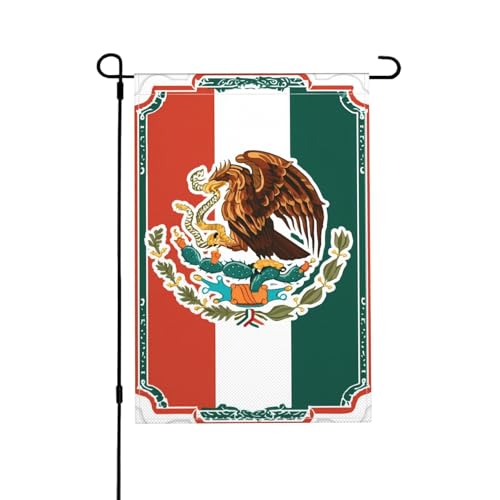 Mexikanische Flagge, Gartenflagge, doppelseitig, 30,5 x 45,7 cm, Außendekoration, Jute, saisonale Hofflagge für den Außenbereich, Zuhause, Urlaub von Athjunss