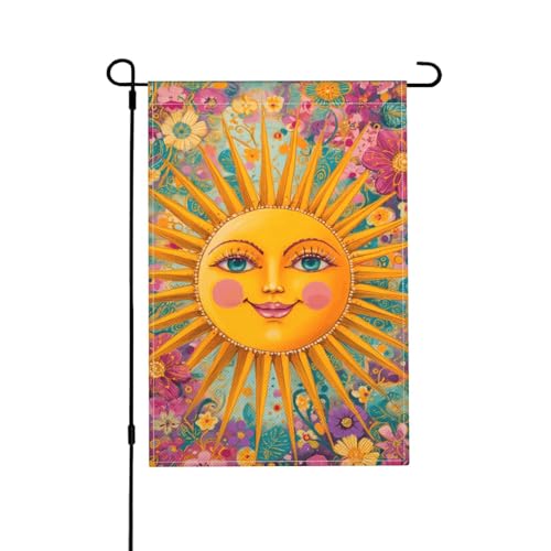 Sonnen-Gartenflagge, doppelseitig, 30,5 x 45,7 cm, Außendekoration, Jute, saisonale Hofflagge für den Außenbereich, Zuhause, Urlaub von Athjunss