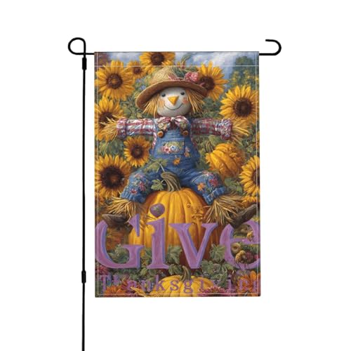 Thanksgiving-Gartenflagge, doppelseitig, 30,5 x 45,7 cm, Außendekoration, Jute, saisonale Hofflagge für den Außenbereich, Zuhause, Urlaub von Athjunss