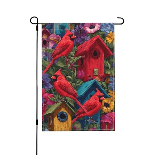 Vogel-Gartenflagge, doppelseitig, 30,5 x 45,7 cm, Außendekoration, Jute, saisonale Hofflagge für den Außenbereich, Zuhause, Urlaub von Athjunss