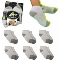 6 Paar Low-Cut-Sportsocken für Kinder 2-3 Jahre bis Gr. 28 grau weiß von Athletech