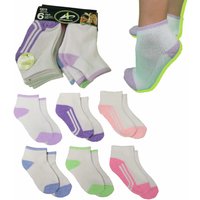 6 Paar Low-Cut-Sportsocken für Kinder 3-5 Jahre bis Gr. 34 Pastellfarben von Athletech