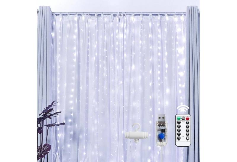 Athlix LED-Lichtervorhang LED Vorhang Lichterkette wasserdicht Weihnachten Fernbedienung, 3m breit - bis zu 3m lang, Innen und Außen Athlix LED-Lichtervorhang LED Vorhang Lichterkette wasserdicht Weihnachten Fernbedienung, 3m breit - bis zu 3m lang, Innen und Außen von Athlix