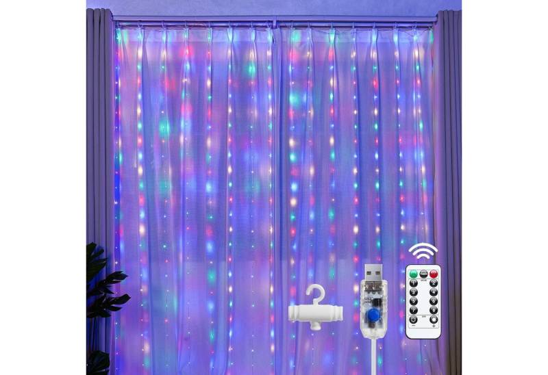 Athlix LED-Lichtervorhang LED Vorhang Lichterkette wasserdicht Weihnachten Fernbedienung, 3m breit - bis zu 3m lang, Innen und Außen Athlix LED-Lichtervorhang LED Vorhang Lichterkette wasserdicht Weihnachten Fernbedienung, 3m breit - bis zu 3m lang, Innen und Außen von Athlix