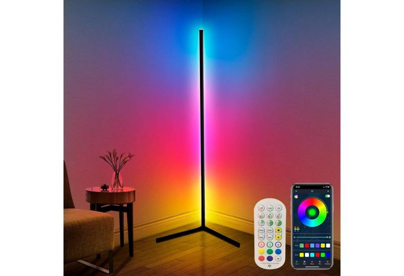 Athlix LED Stehlampe RGB Stehlampe LED 160cm Flur Lampe Farbwechsel Dimmbar Fernbedienung, 16 Mio Farben, App & Fernbedienung, Musik-Sync von Athlix