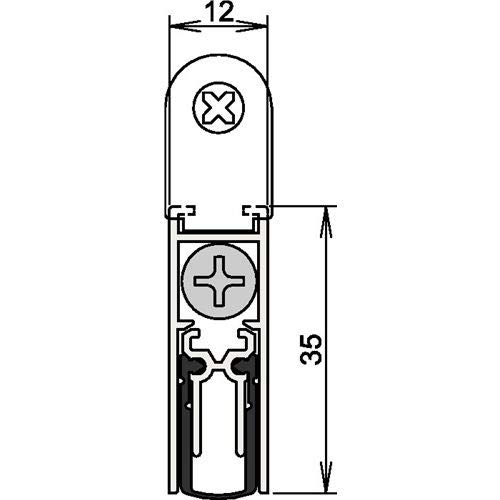 Athmer 1-392-0960 Türdichtung Doppeldicht M12/35 Nr. 1-392 Auslösung 1-seitig Länge 958mm Alu von Athmer