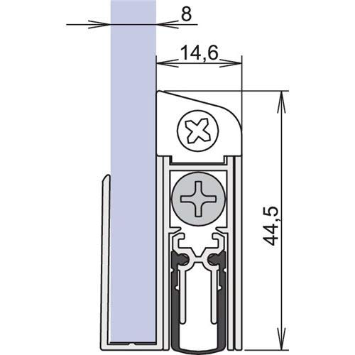 Türdichtung Schall Ex GS-8 Nr.1-407 Auslösung 1-seitig L.958mm Alu.silberf.elox. von Athmer