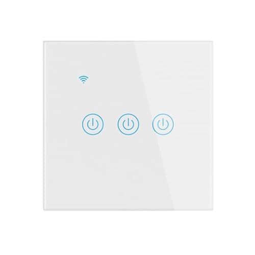 Athom WiFi Smart Wall Switch Touch-Taste für Apple Homekit Siri Sprachsteuerung EU-Standard Keine Neutralleitung und Neutralleitung erforderlich Dual Mode (3 Gangs) von Athom